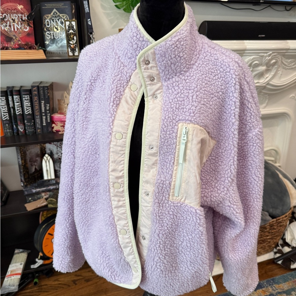 Fabletics Women's Lavender Sherpa teddy Jacket